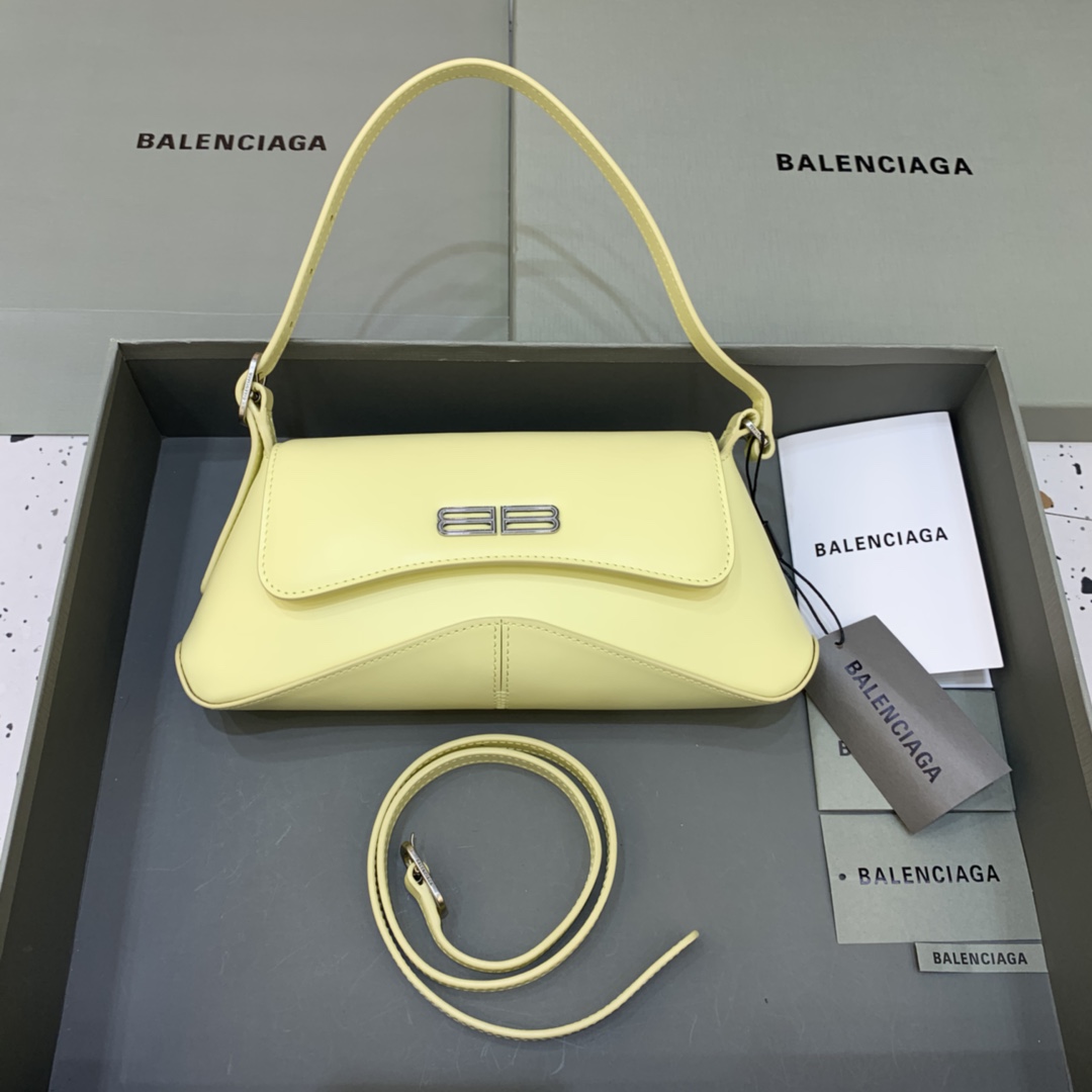 Balenciaga XX Small Calfskin Flap Bag Light Yellow